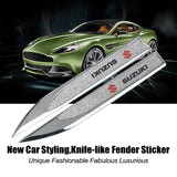 2pcs Suzuki Logo Metal Car Side Fender Sticker Emblem Badge