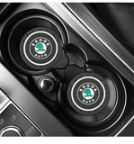 2pcs/set Skoda PVC Car Water Coaster Cup Mat