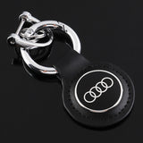 Audi Logo Leather Car Keychain