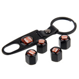 4pcs/set SEAT Car Air Valve Stem Cap Auto Tyre Valve Covers with Keychain