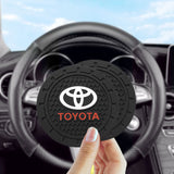 2pcs/set Toyota Logo PVC Waterproof Car Water Coaster