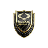 Ssang Yong Shield Carbon Fiber Car Rear Sticker Window Emblem Badge Decal