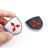2pcs 39x39mm Mitsubishi Shield Metal Car Window Sticker Emblem Badge Decal
