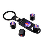 4pcs/set SAAB Car Air Valve Stem Cap Auto Tyre Valve Covers with Keychain