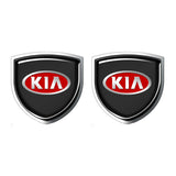 2pcs 39x39mm KIA Shield Metal Car Window Sticker Emblem Badge Decal