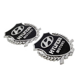 2PCS Hyundai Metal Car Rear Sticker Shield Trunk Emblem Badge Decal