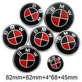 7PCS BMW 1 3 5 7 Series Car Front Hood Sticker Rear Emblem Badge Car Steering Wheel Sticker Wheel Center Hub Cap