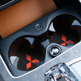 2pcs/set Mitsubishi Logo PVC Waterproof Car Water Coaster