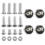 4pcs/set Volkswagen GTI ABT R SR Logo Stainless Steel Car License Plate Bolts