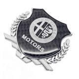 Alfa Romeo Metal Carbon Fiber Car Rear Sticker Shield Trunk Emblem Badge Decal
