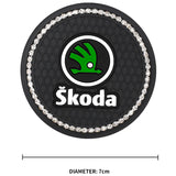 2PCS Skoda Diamond Car Water Coaster Cup Mat