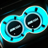2pcs BMW M Power M3 M5 X1 X2 X3 X4 X5 X6 Logo Car Water Coasters 7-color LED Light Cup Mat Holder