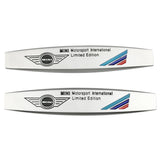 2pcs MINI Cooper Metal Car Fender Side Badge Decal Rear Emblem Sticker