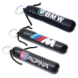 BMW M Power Alpina Carbon Fiber Car Keyring Keychain