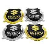 2PCS Suzuki Metal Car Rear Sticker Shield Trunk Emblem Badge Decal