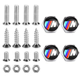 4pcs/set BMW M Power Alpina Logo Stainless Steel Car License Plate Bolts