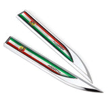 2pcs Abarth Logo Metal Car Sider Fender Sticker Emblem Badge