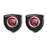 2pcs 39x39mm Jaguar Shield Metal Car Window Sticker Emblem Badge Decal