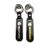 Suzuki Carbon Fiber Car Logo Keychain Keyring