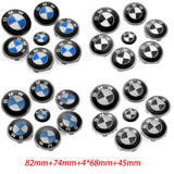 7PCS BMW 1 3 5 7 Series Car Front Hood Sticker Rear Emblem Badge Car Steering Wheel Sticker Wheel Center Hub Cap