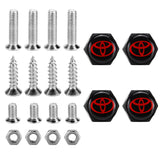 4pcs/set Toyota TRD Logo Stainless Steel Car License Plate Bolts