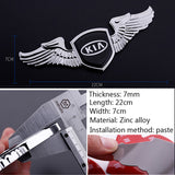 KIA Angle Wings Metal Car Front Hood Bonnet Sticker Emblem Badge