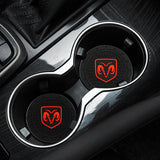 2pcs/set Dodge Logo PVC Waterproof Car Water Coaster