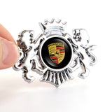 Porsche Double Lion Metal Car Rear Sticker Auto Window Emblem Badge Decal