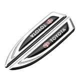 2pcs Toyota TRD Logo Metal Car Side Fender Emblem Sticker Decal