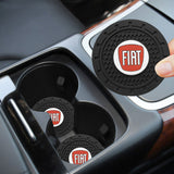 2pcs/set Fiat Logo PVC Waterproof Car Water Coaster