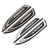 2pcs Mitsubishi Ralliart Metal Car Side Fender Emblem Sticker Decal