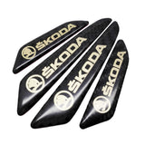 4pcs/set Skoda Carbon Fiber Car Door Anti-Scratch Sticker Door Side Protection Bumper Strips