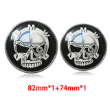 2PCS BMW Logo X1 X3 X5 X6 1 3 5 7 Series 82mm Car Front Hood Sticker 74mm Auto Trunk Emblem Rear Badge Decal