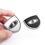 2pcs 39x39mm Lada Shield Metal Car Window Sticker Emblem Badge Decal