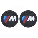 2pcs/set BMW M Power Logo PVC Waterproof Car Water Coaster