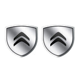 2pcs 39x39mm Citroen Shield Metal Car Window Sticker Emblem Badge Decal