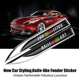 2pcs Mitsubishi Ralliart Logo Metal Car Sider Fender Sticker Emblem Badge