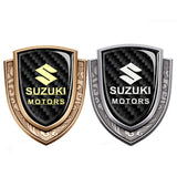 Suzuki Metal Carbon Fiber Shield Car Rear Sticker Auto Window Emblem Badge Decal