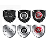 2pcs 39x39mm Jaguar Shield Metal Car Window Sticker Emblem Badge Decal