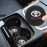 2pcs/set Toyota Logo PVC Waterproof Car Water Coaster