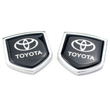 2PCS Toyota Metal Car Rear Sticker Shield Trunk Emblem Badge Decal