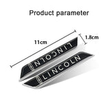 2pcs Lincoln Logo Car Fender Side Sticker Decal Emblem Badge