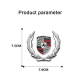 Porsche Wheat Metal Car Window Sticker Emblem Badge Decal