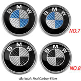 2PCS BMW Logo X1 X3 X5 X6 1 3 5 7 Series 82mm Car Front Hood Sticker 74mm Auto Trunk Emblem Rear Badge Decal