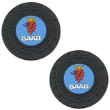 2pcs/set SAAB Logo PVC Waterproof Car Water Coaster