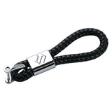 Suzuki Logo PU Leather Braided Rope Car Keychain