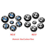 7PCS BMW 1 3 5 7 Series Car Front Hood Sticker Rear Emblem Badge Car Steering Wheel Sticker Wheel Center Hub Cap