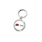 Audi Sline Logo Diamond Keychain Metal Keyring