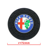 2pcs/set Alfa Romeo Logo PVC Waterproof Car Water Coaster
