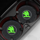 2pcs/set Skoda Logo PVC Waterproof Car Water Coaster